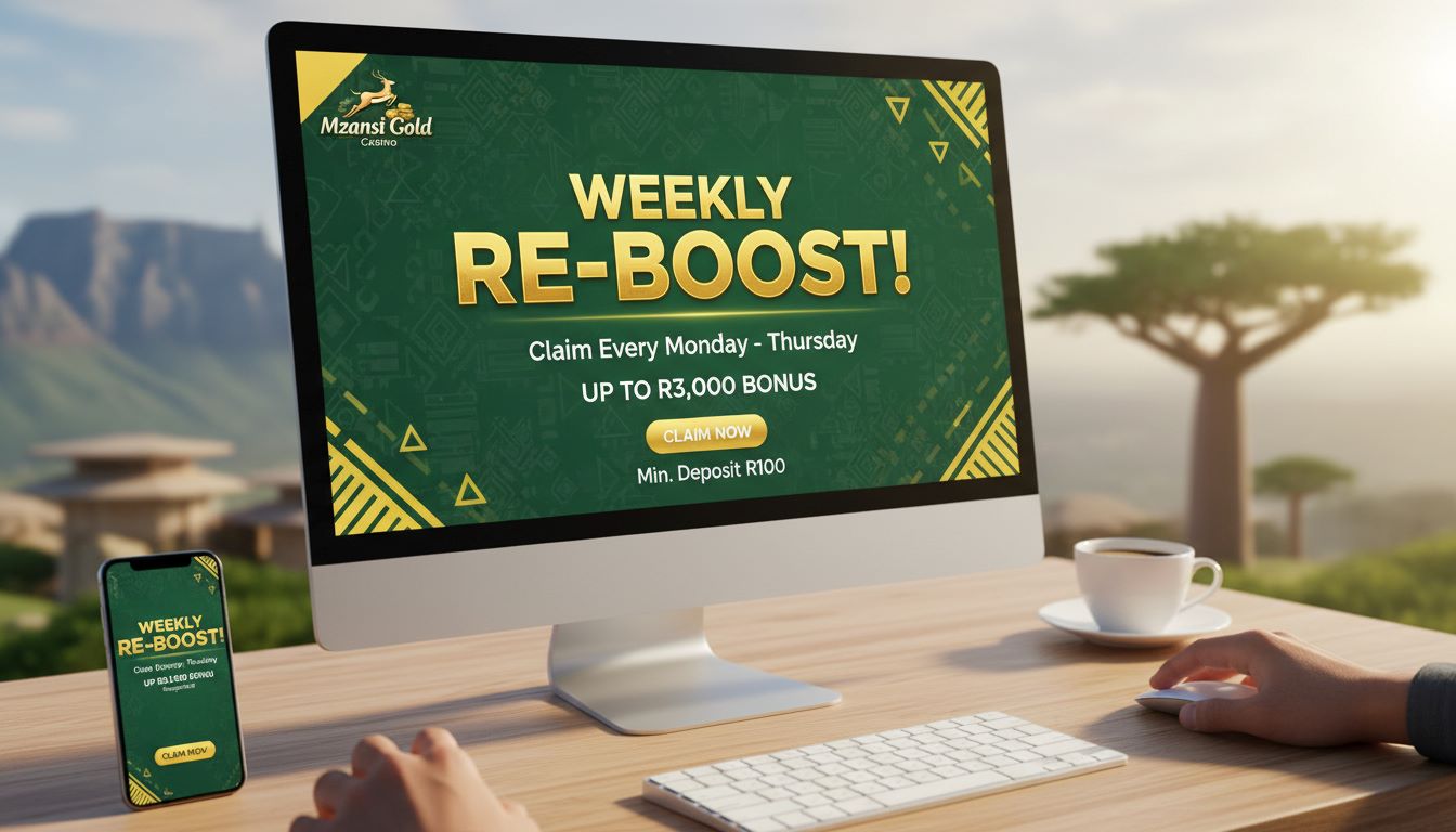Weekly reload bonuses available to South African casino accounts
